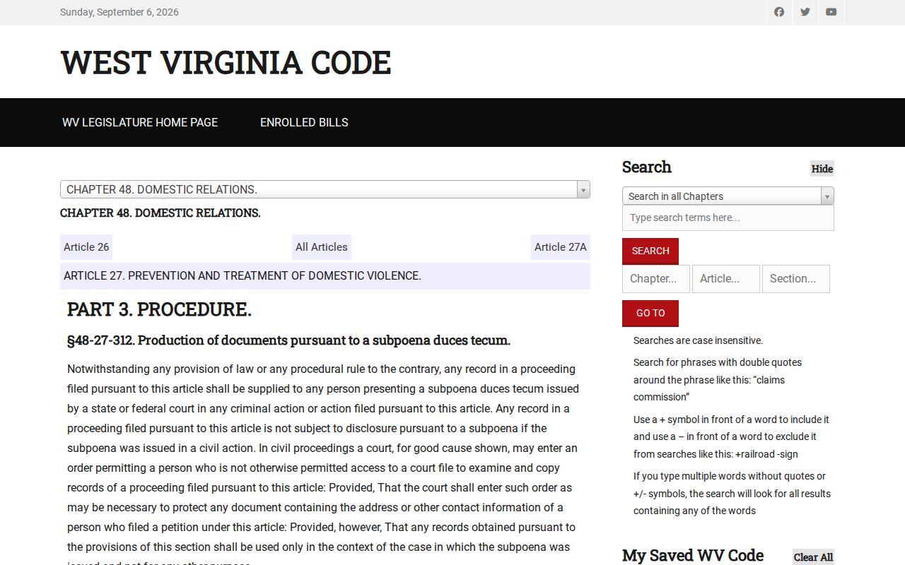 Hardy County court record restrictions for domestic violence matters