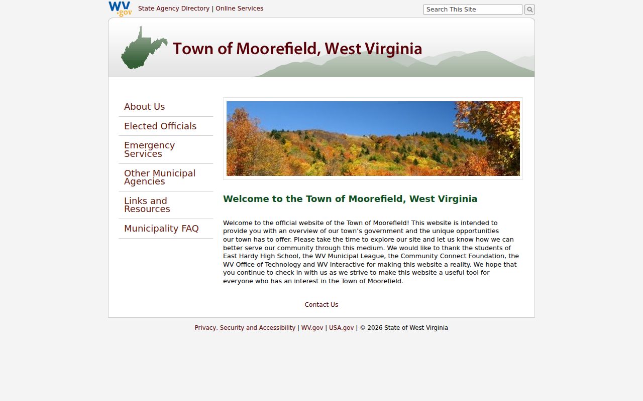 Hardy County municipal court record routing on the official Moorefield government home page