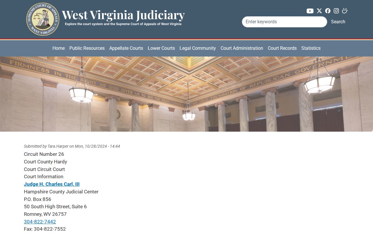 Hardy County Circuit Court docket and clerk information